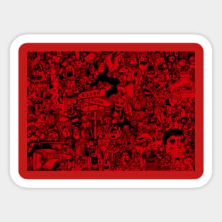 Red doodle Sticker